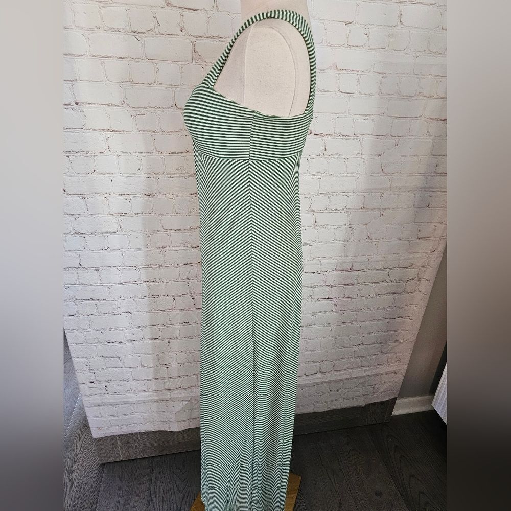 Max Studio Micro Striped Maxi Dress | Green & White | XS | EUC - Picture 5 of 10